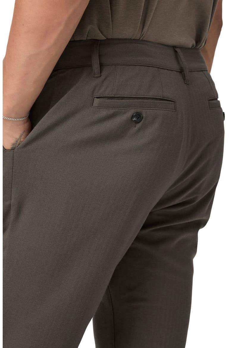 Stafford Herringbone Slim Fit Knit Pants, Alternate, color, DARK EVERGLADE