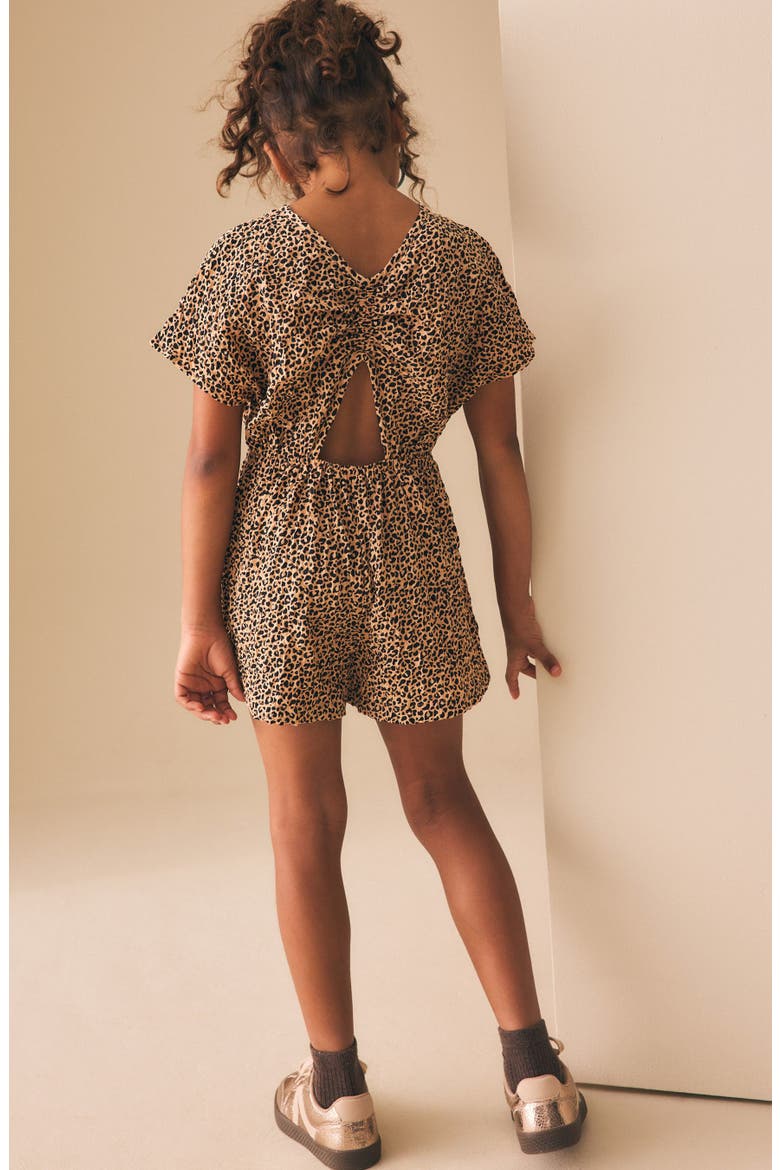 Kids' Animal Print Romper, Alternate, color, BROWN MULTI