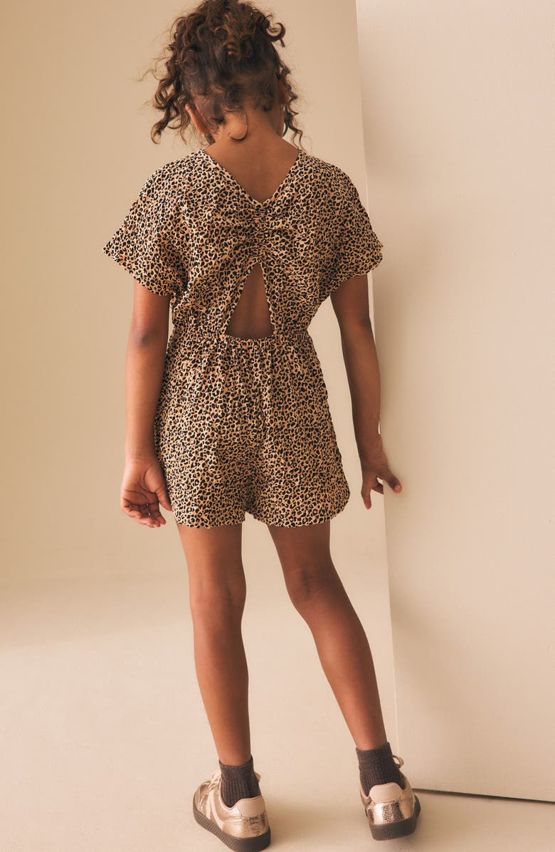 NEXT Kids' Animal Print Romper, Alternate, color, Brown Multi