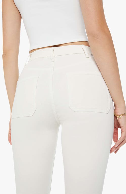 Mother The Hustler Patch Pocket Fairest Of Them All Ankle Fray Jean In Cream Puffs