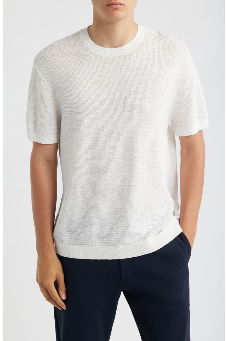 Kolben Pacific Short Sleeve Textured Knit Sweater, Main, color, WINTER IVORY