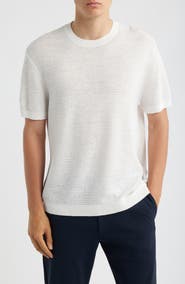 Theory Kolben Pacific Short Sleeve Textured Knit Sweater