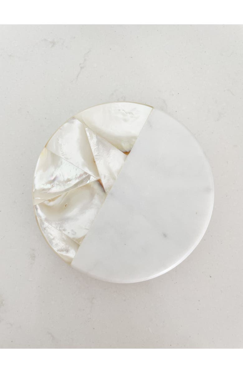 Anaya Marble Lemongrass Candle, Alternate, color,