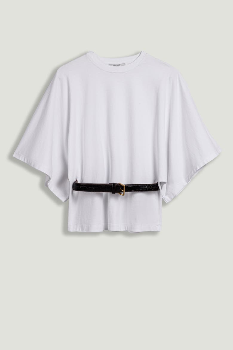 Belted Oversized T-Shirt, Alternate, color, Ivory