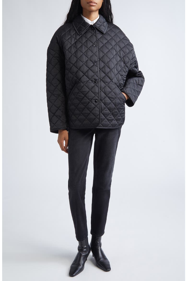 Oversize Quilted Jacket, Alternate, color, BLACK