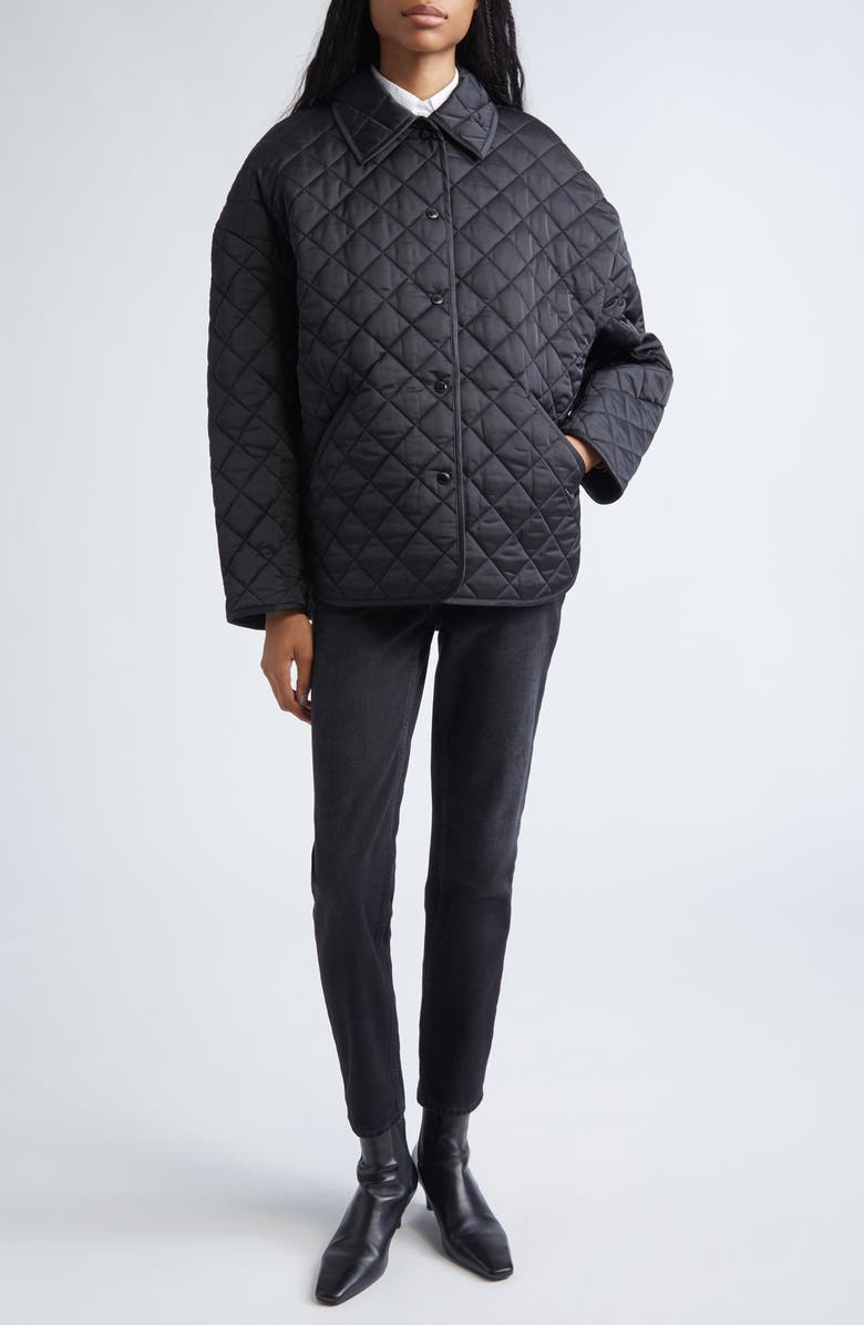 TOTEME Oversize Quilted Jacket, Alternate, color, Black