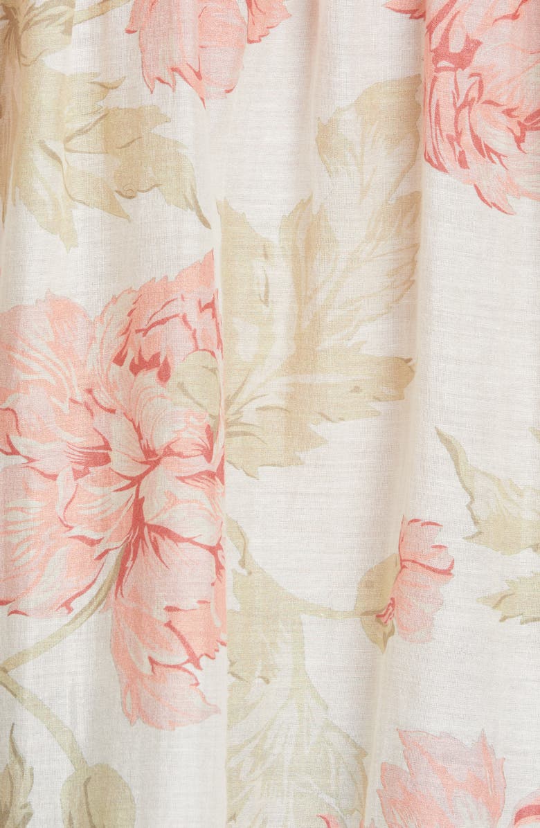 La Vie Rebecca Taylor Peonies Floral Print Cotton & Silk Top, Alternate, color, 