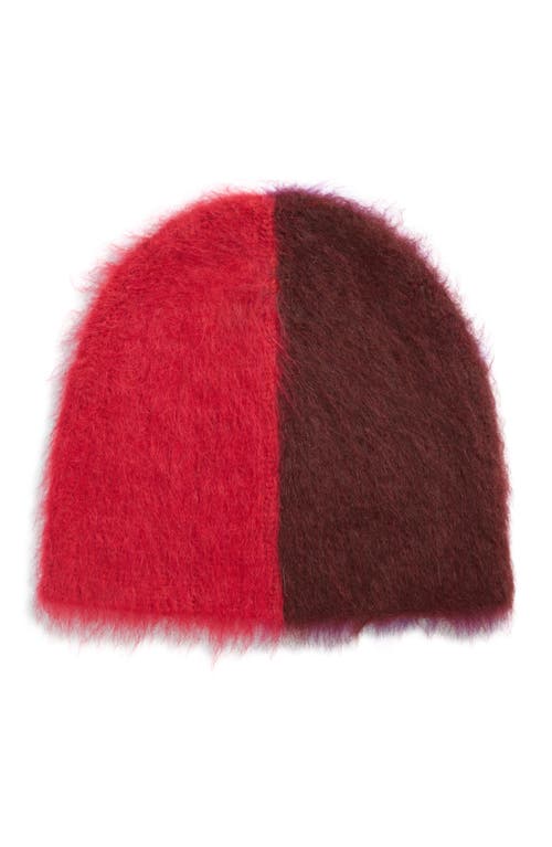Waste Yarn Project Yaya Brushed Colorblock One Of A Kind Beanie In Pink