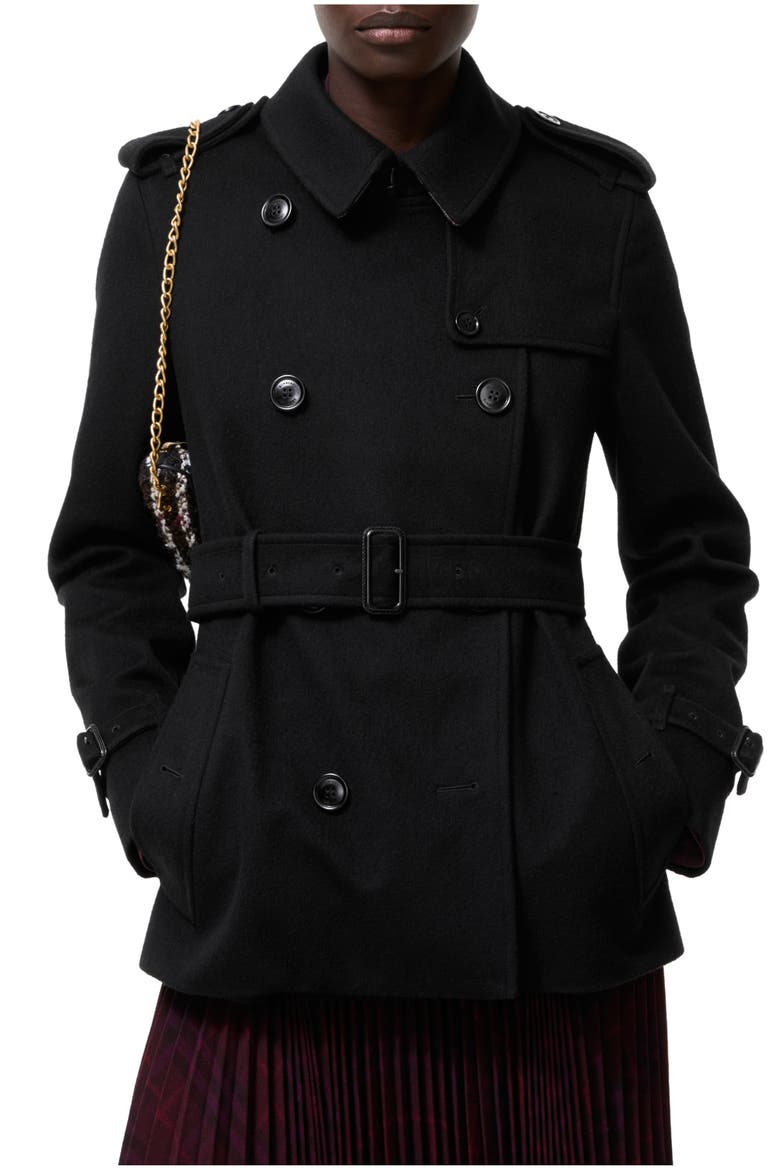 Cashmere Kensington Trench Jacket, Main, color, Black
