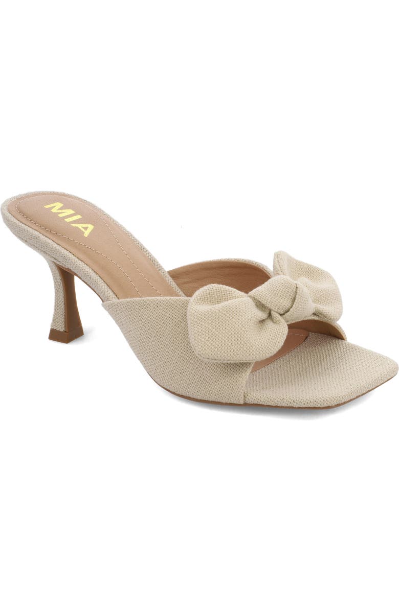 MIA Elyzza Bow Slide Sandal, Main, color, Natural