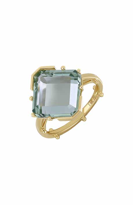 Bony Levy 14K Gold Color Green Amethyst Ring