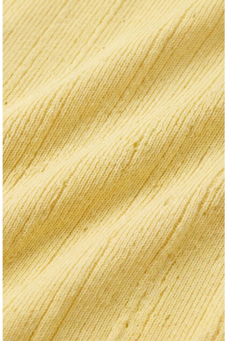 Button Front Knit Short Sleeve Midi Dress, Alternate, color, Yellow