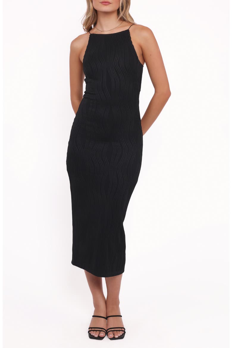 Moira Sleeveless Midi Dress, Main, color, BLACK