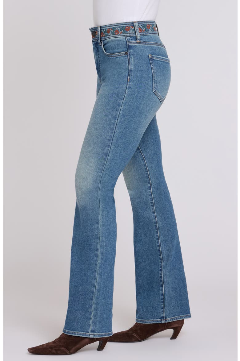 Brooklyn High Waist Embroidered Waistband Bootcut Jeans, Alternate, color, BLUEBELLS