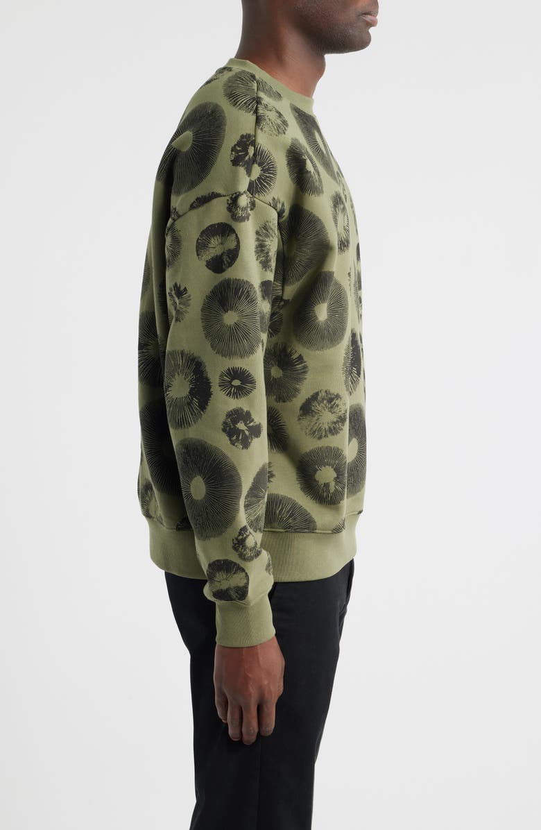 Malbon Golf Range Foraging Print Sweatshirt, Alternate, color, Olivine