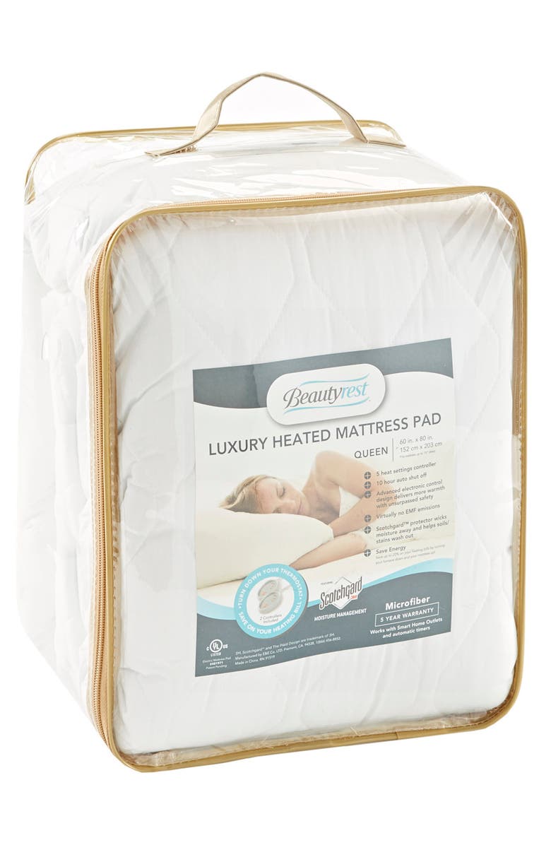 BEAUTYREST Heated Mattress Pad, Alternate, color, White
