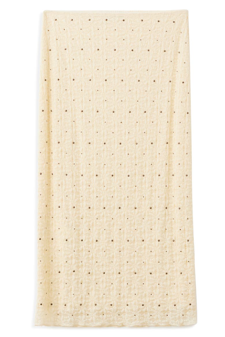Studded Midi Skirt, Main, color, ECRU