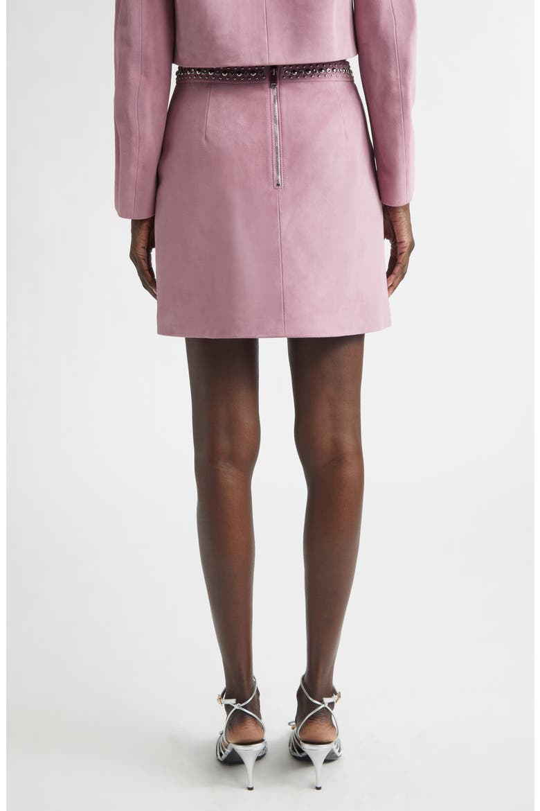 Studded Waist Suede Miniskirt, Alternate, color, DUSTY MAUVE