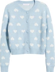 All in Favor Heart Jacquard Cardigan