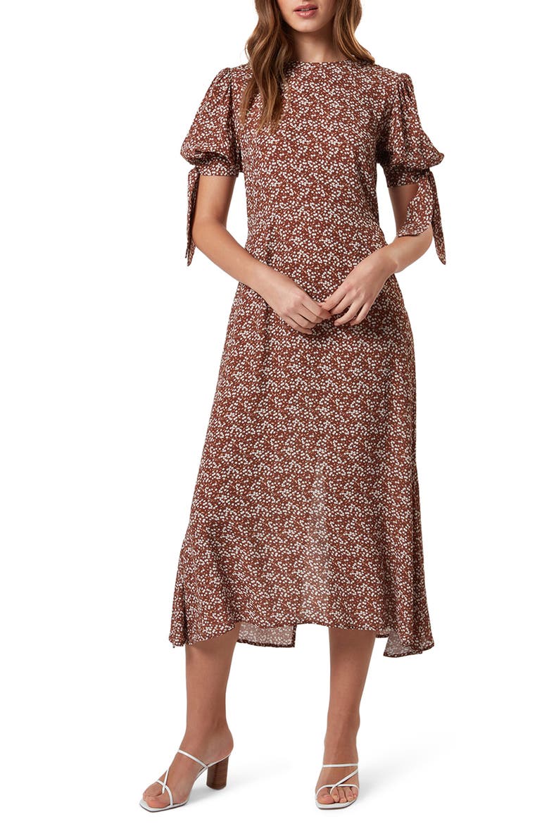 Jaime Tie Sleeve Midi Dress, Main, color, FLORAL VINE