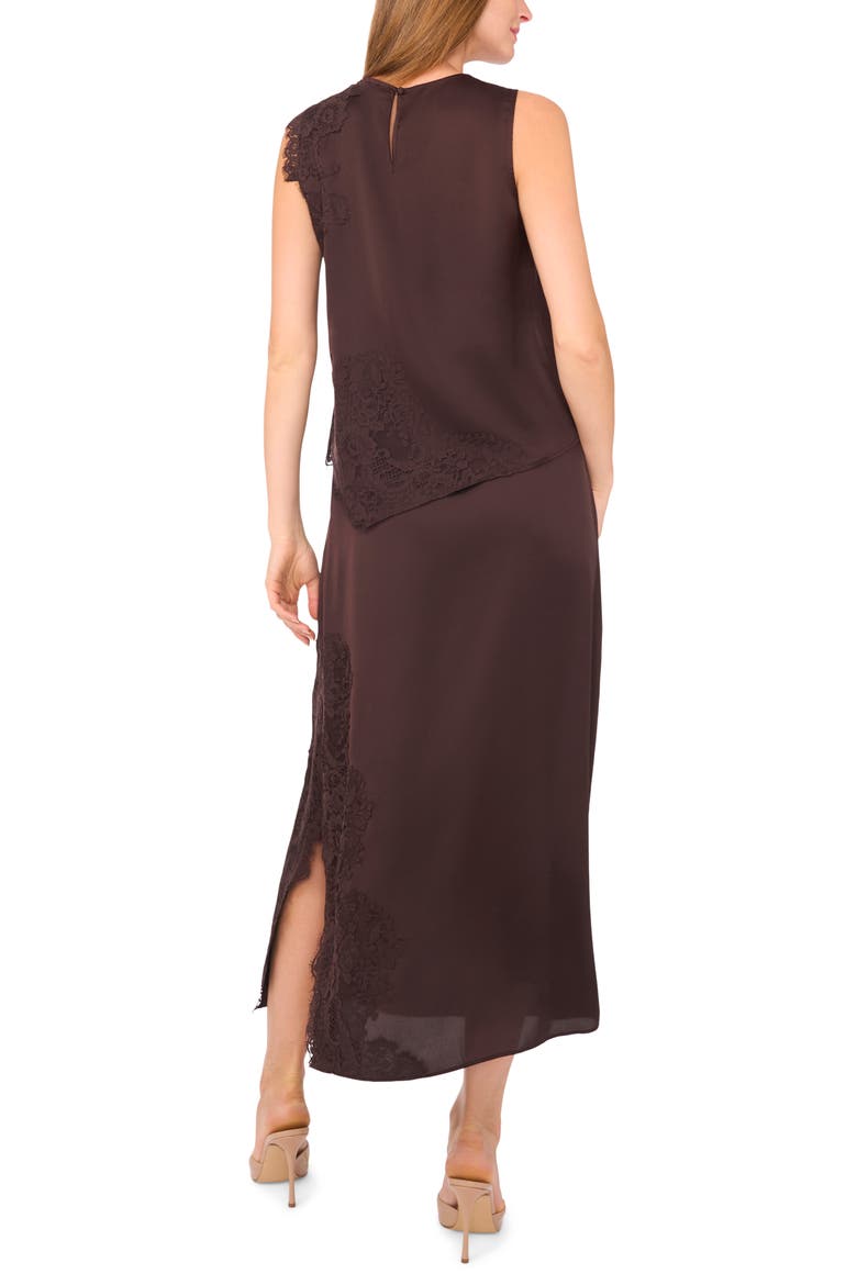 Lace Detail Asymmetric Hem Satin Tank, Alternate, color, CHOCOLATE