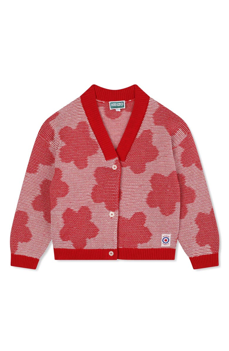 KENZO Kids' Boke Jacquard Cotton Cardigan, Main, color, 