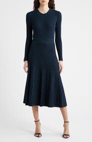 Elie Tahari The Sandra Long Sleeve Sweater Dress