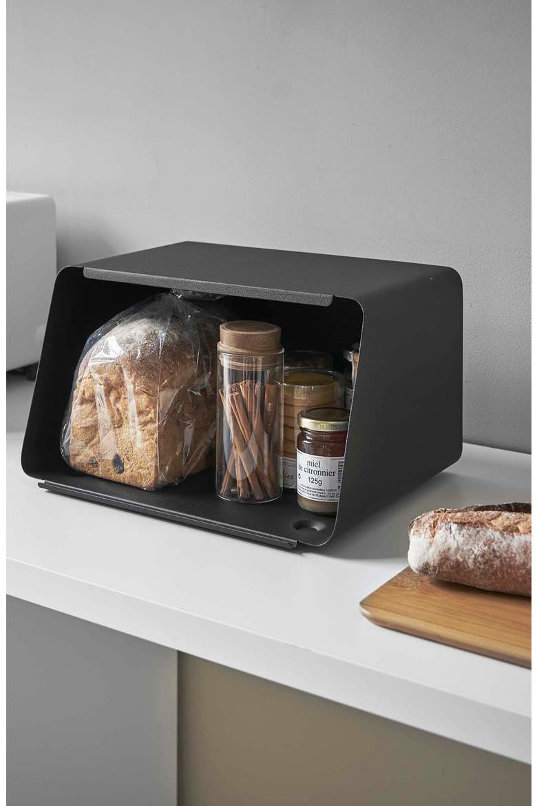 Sliding Door Bread Box, Alternate, color, BLACK