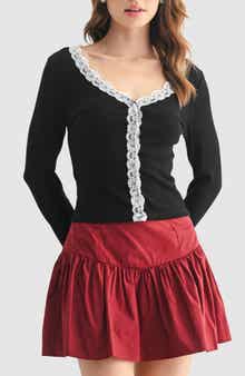 Lush Lace Trim Cardigan