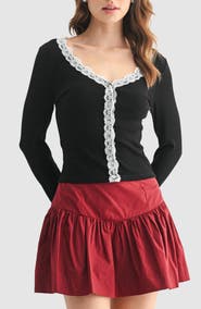 Lush Lace Trim Cardigan