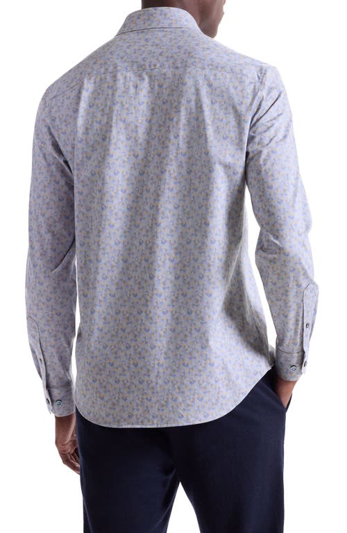 Bugatchi Jimmy Ooohcotton® Geo Print Button-up Shirt In Blue