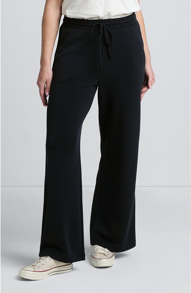 Lands' End Cupro Knit Mid Rise Wide Leg Pants, Alternate, color,