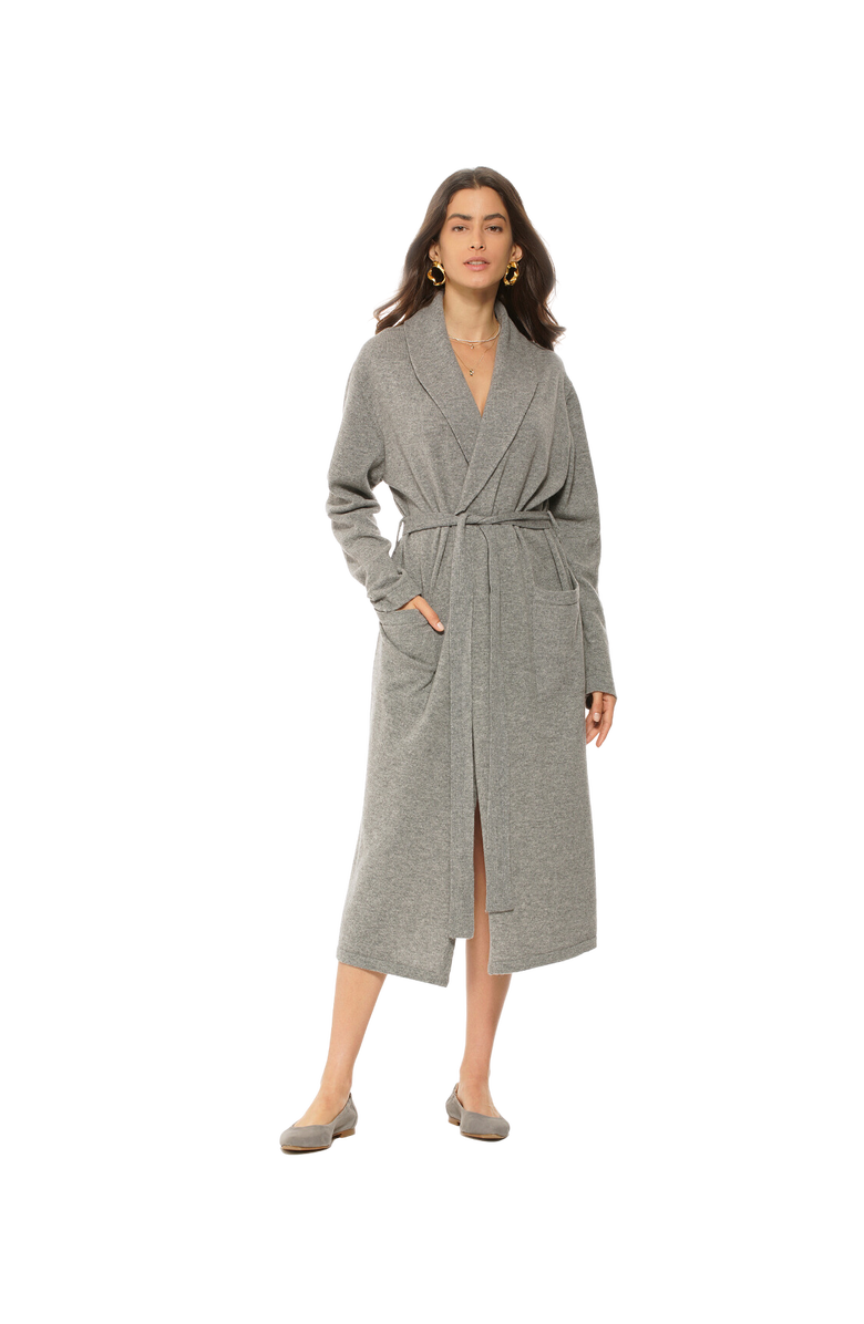 Monticelli Cashmere Pure Cashmere Knit Robe, Main, color, Melange Grey