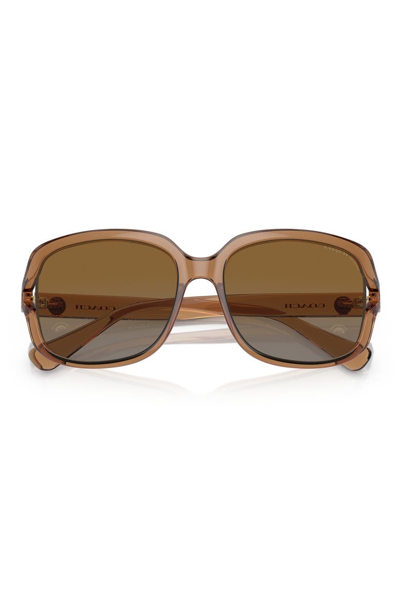 57mm Polarized Square Sunglasses, Alternate, color, BROWN / BROWN GREY POLAR
