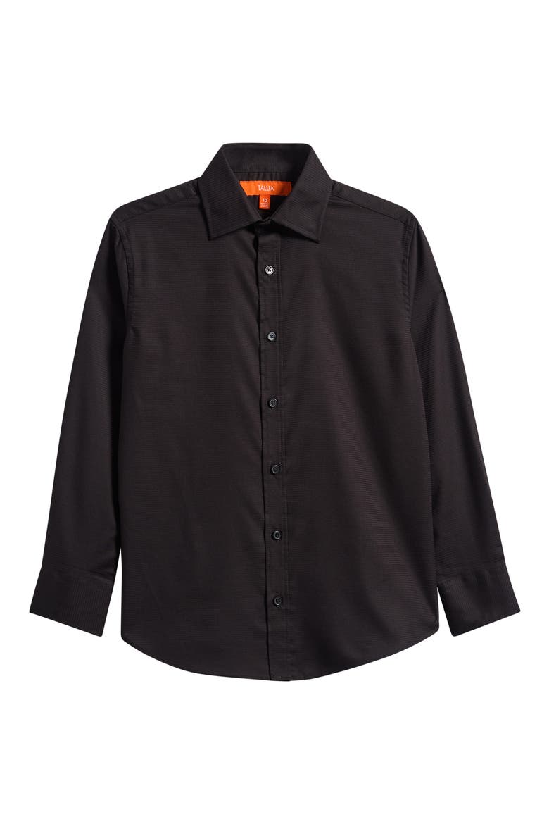 Kids' Solid Dress Shirt, Main, color, BLACK