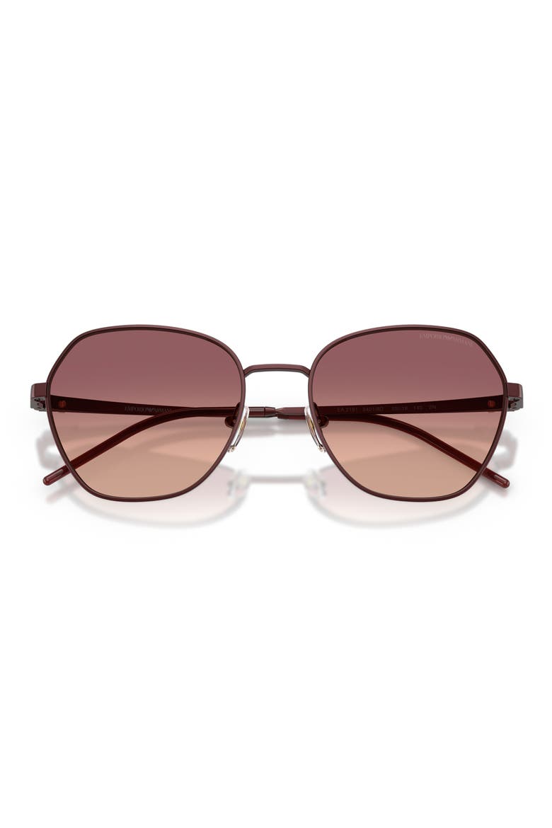55mm Irregular Sunglasses, Alternate, color, BORDEAUX / PINK VIOLET