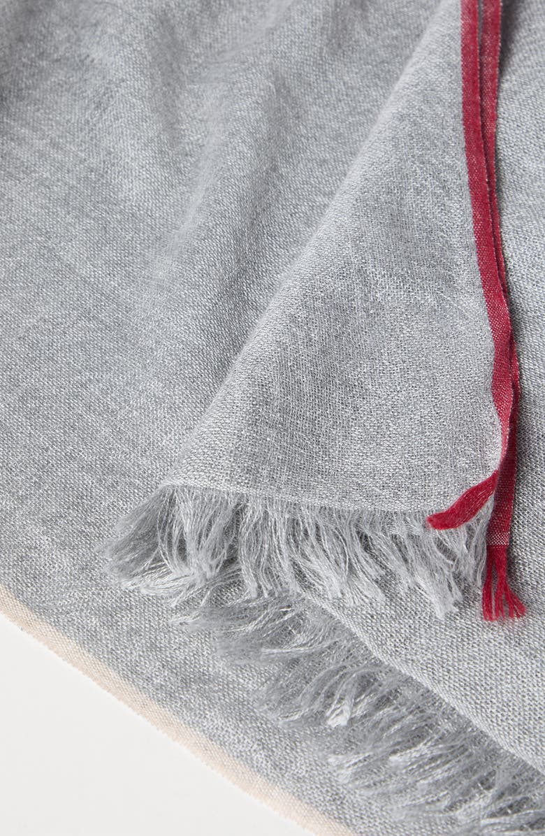 Brunello Cucinelli Scarf with selvedge, Alternate, color, Grey