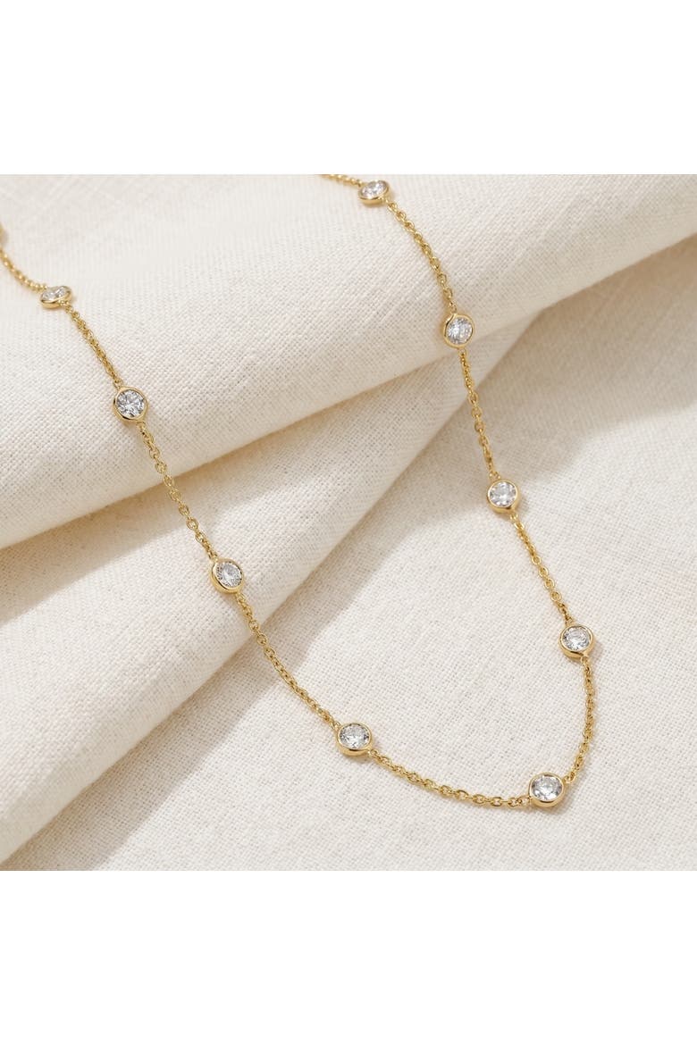 4Ct Diamonds By The Yard Necklace 14K Gold Lab Grown Station Pendant, Alternate, color, 14k Yellow Gold