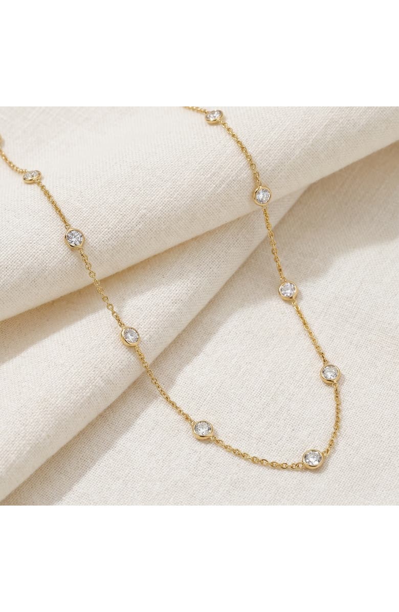 Bliss Diamond 4Ct Diamonds By The Yard Necklace 14K Gold Lab Grown Station Pendant, Alternate, color, 14K Yellow Gold