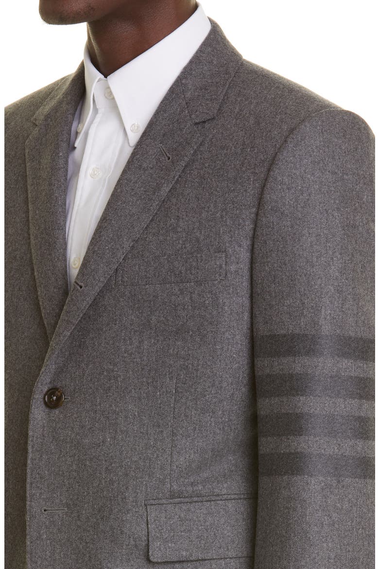 4-Bar Wool & Cashmere Flannel Sport Coat, Alternate, color, MED GREY