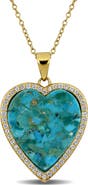 Julianna B. Stone & Created White Sapphire Heart Necklace