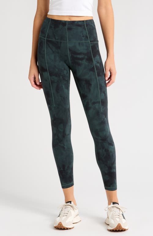 Sweaty Betty Supersoft 7/8 Leggings in Trek Green Spray Dye 