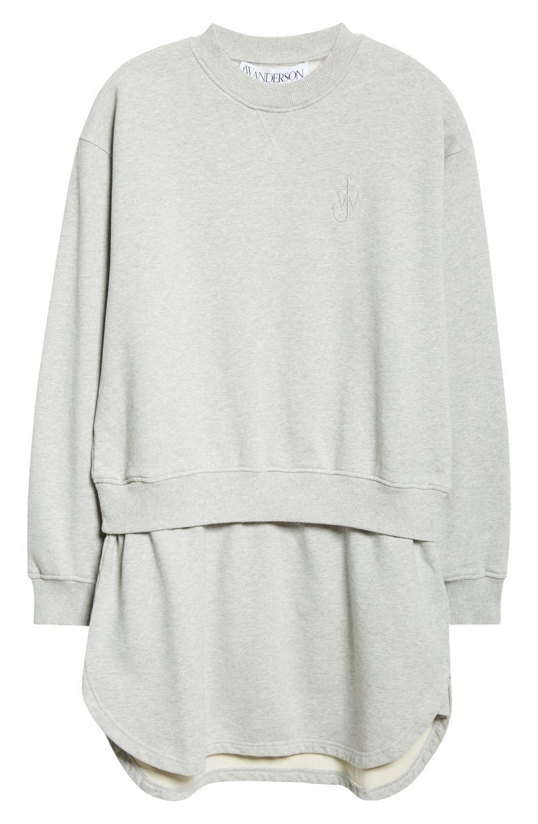 JW Anderson Layered Cotton Sweatshirt Dress, Alternate, color,
