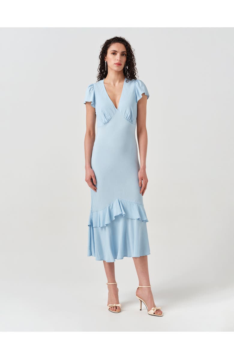 Ghost London Corinne Frill Crepe Midi Dress, Main, color, 