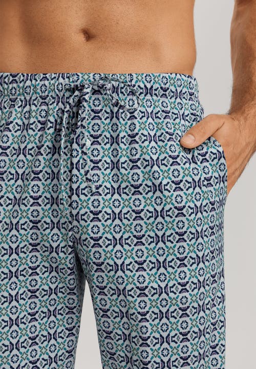 Hanro Night And Day Cotton Drawstring Pajama Pants In Tinted Mosaic