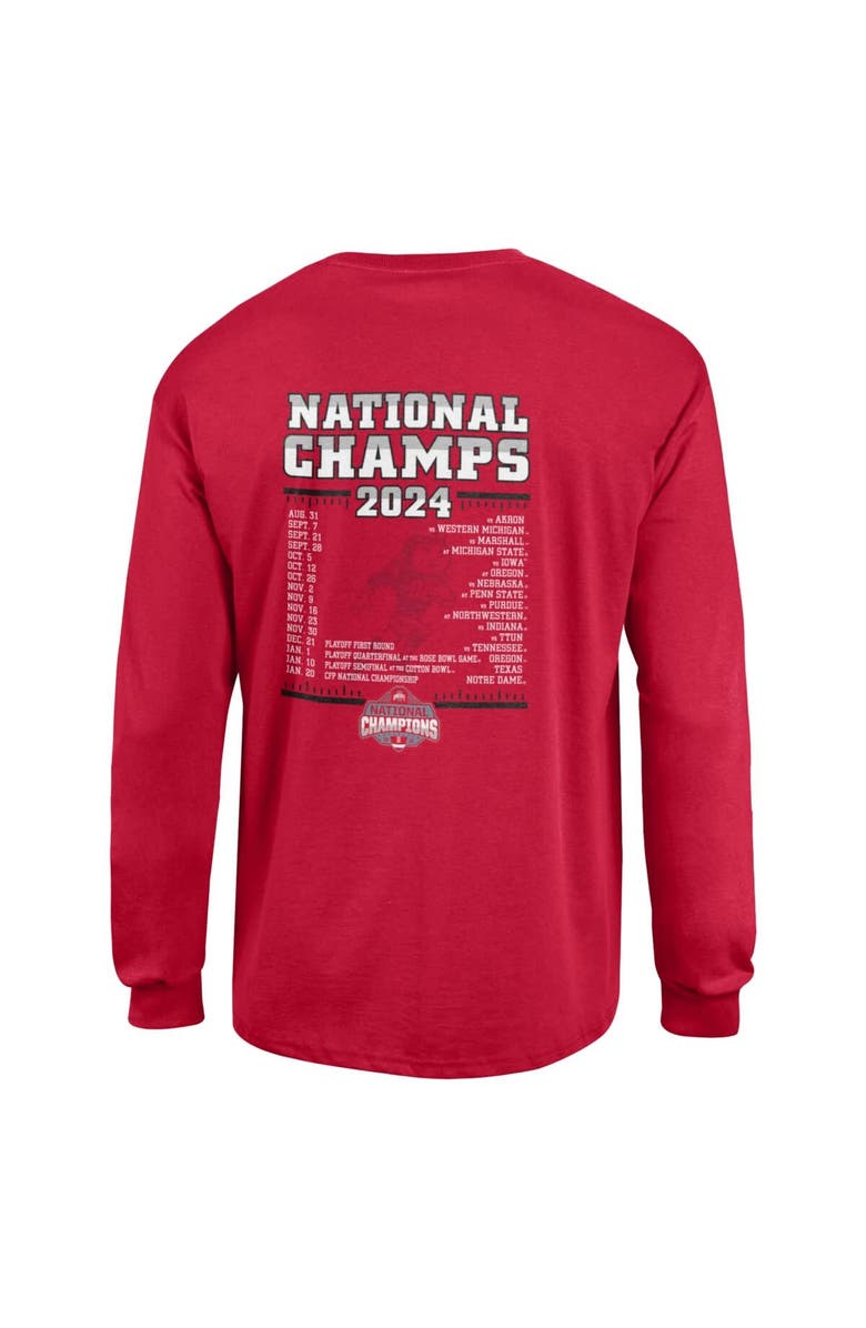 Champion Men's Champion Scarlet Ohio State Buckeyes College Football Playoff 2024 National Champions Long Sleeve T-Shirt, Alternate, color, 