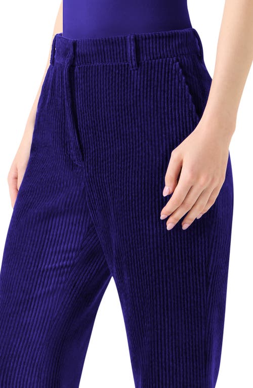 Akris Punto Celia Washed Corduroy Bootcut Pants In Blue