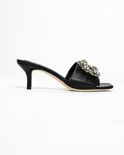 Allegra James Harper Leather Sandal in Black 