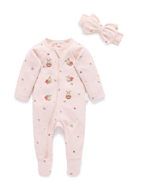 Thick Zip Footie & Bib Set Girls