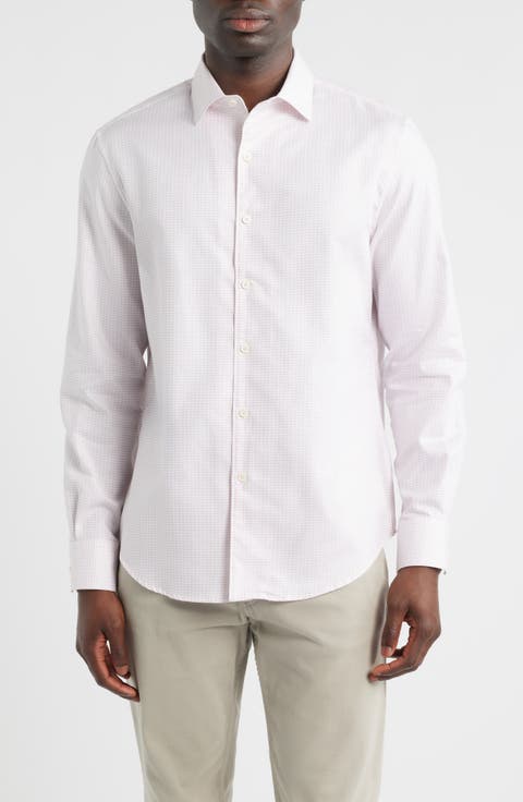 Alvin Shaped Fit Mini Check Button-Up Shirt